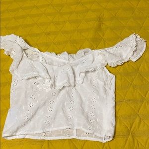 White Off Shoulder Tank Top